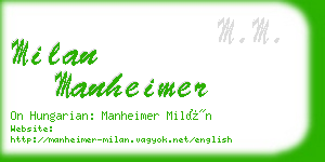 milan manheimer business card